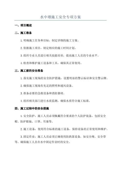 水中墩施工安全专项方案