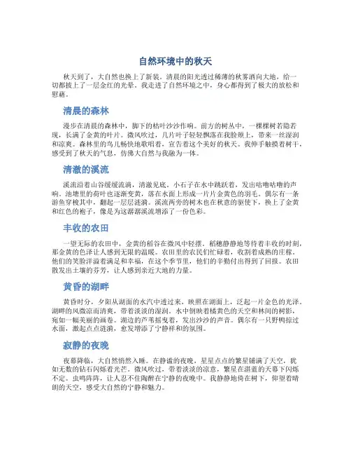 环境描写的练笔