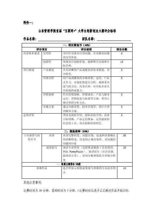 1.互联网评分标准