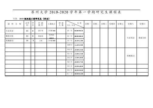 2019秋季--2018级研究生课表(非全日制硕士生)