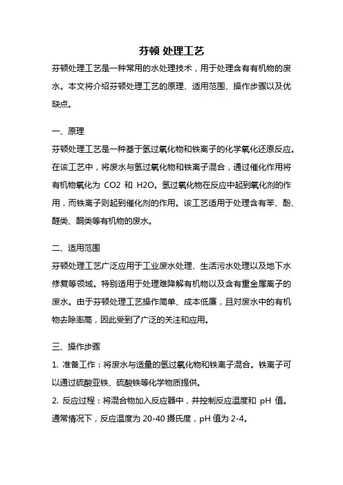 芬顿 处理工艺