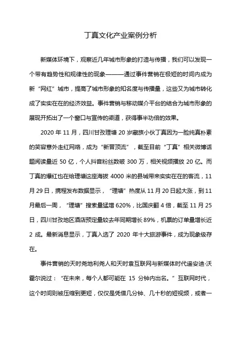 丁真文化产业案例分析