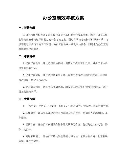 办公室绩效考核方案