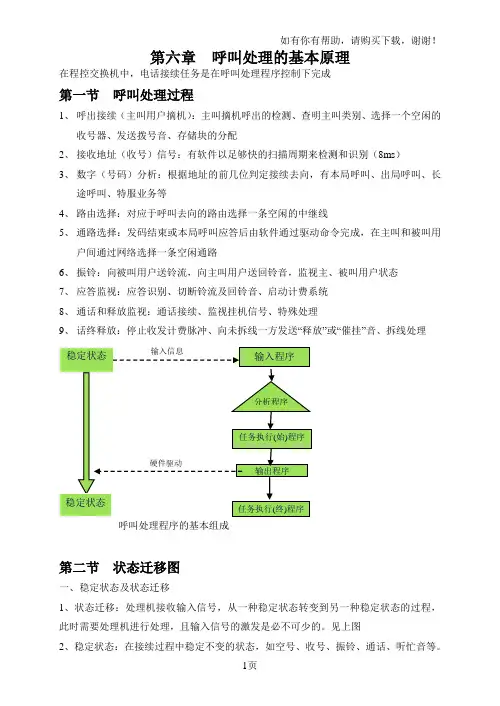 程控数字交换技术第六章呼叫处理的基本原理