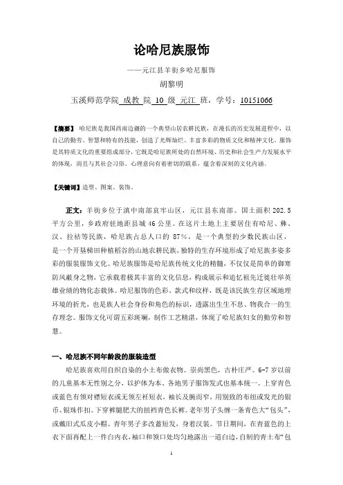 论哈尼族服1