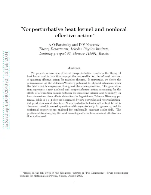 Nonperturbative heat kernel and nonlocal effective action