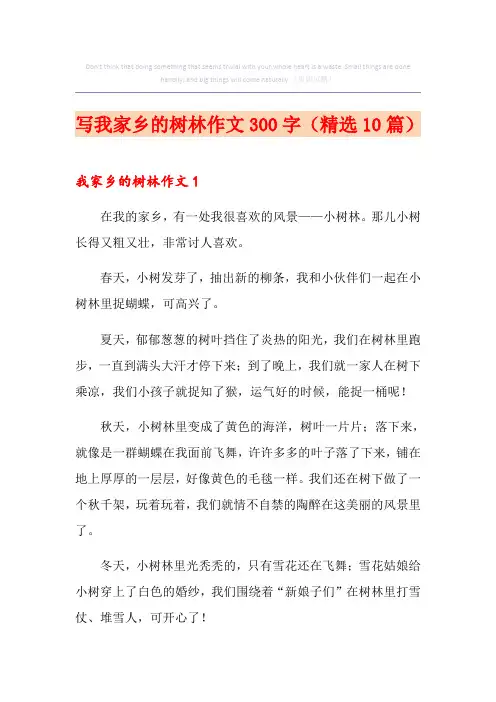 写我家乡的树林作文300字(精选10篇)