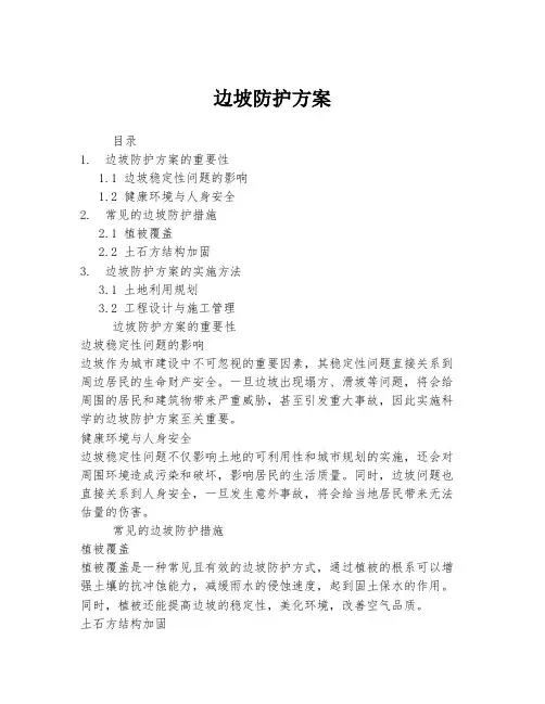边坡防护方案