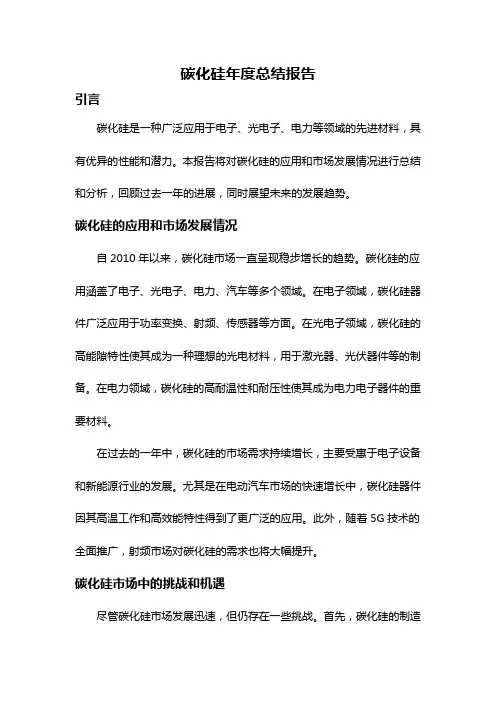 碳化硅年度总结报告