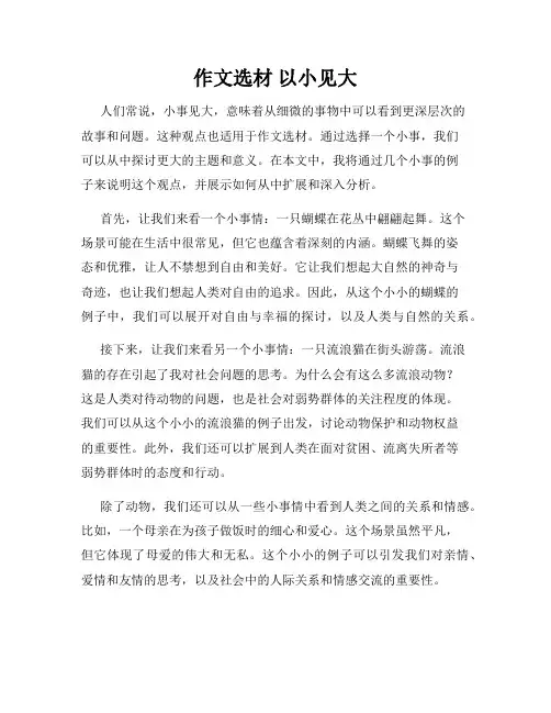 作文选材 以小见大