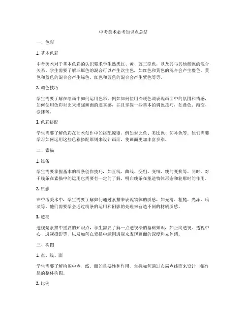中考美术必考知识点总结