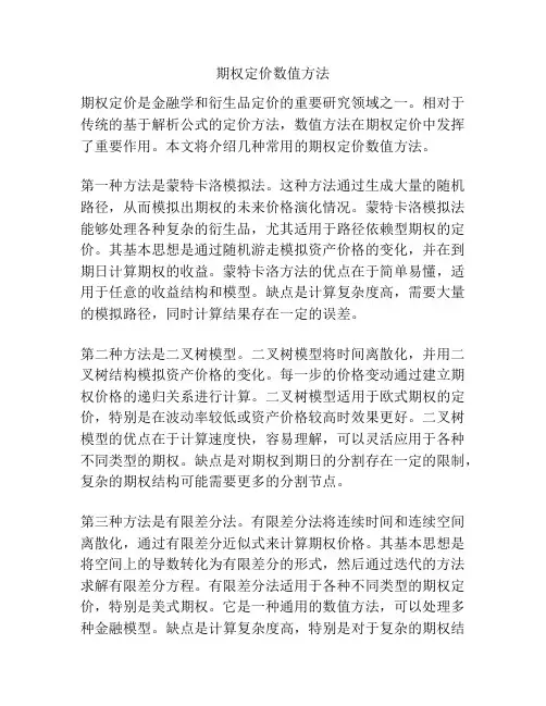 期权定价数值方法