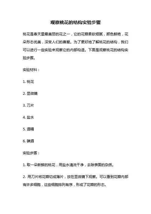 观察桃花的结构实验步骤