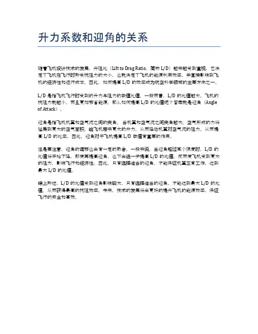 升力系数和迎角的关系