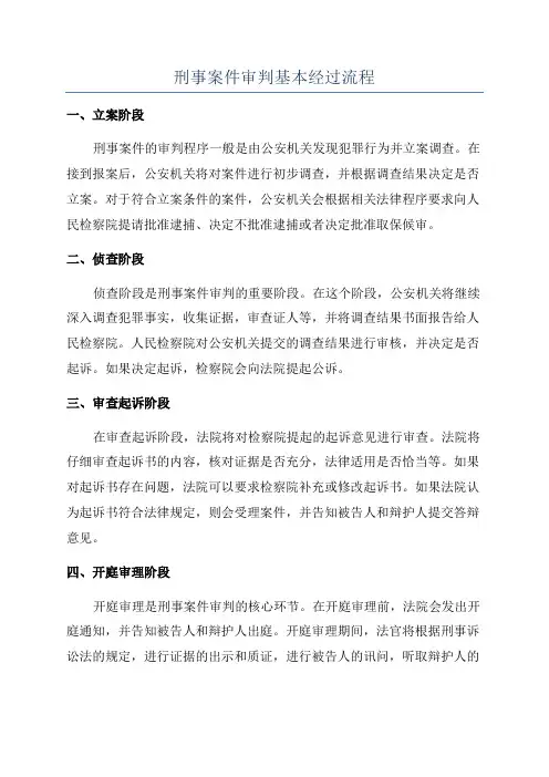 刑事案件审判基本经过流程