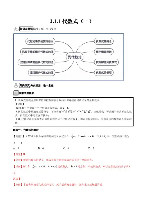 2.1.1 代数式(一)(解析版)
