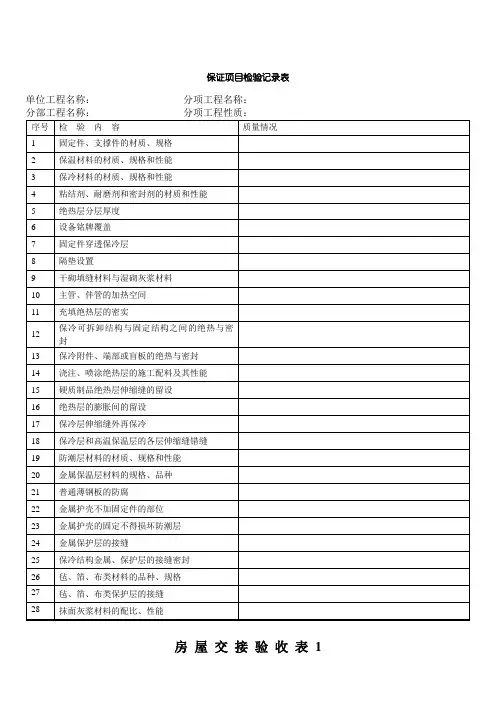物业承接验收全套表格1
