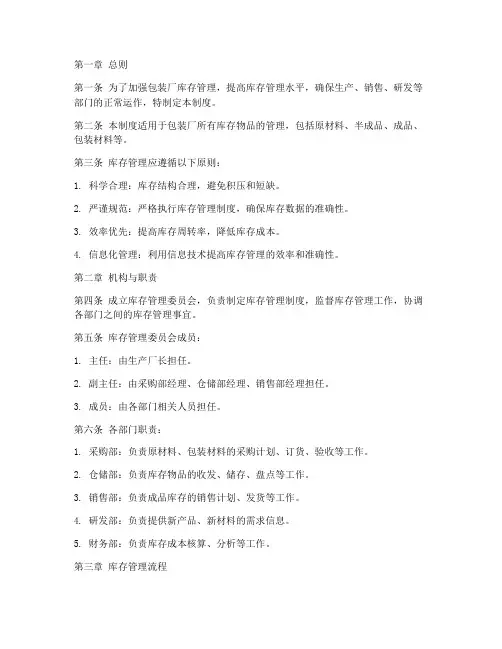 包装厂库存管理制度
