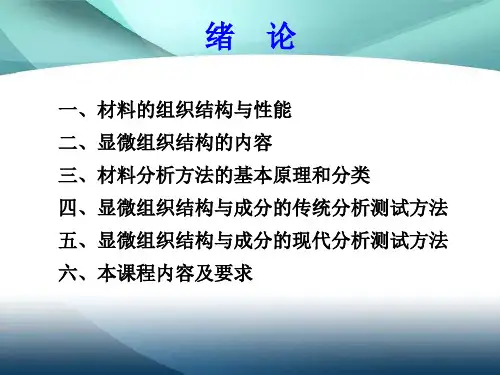 材料分析方法绪论
