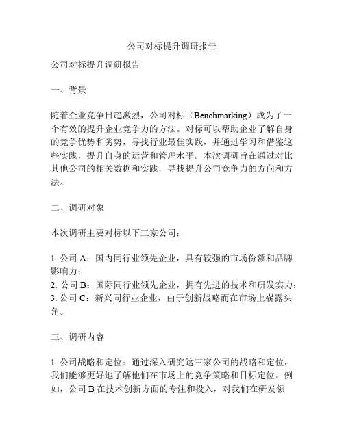 公司对标提升调研报告