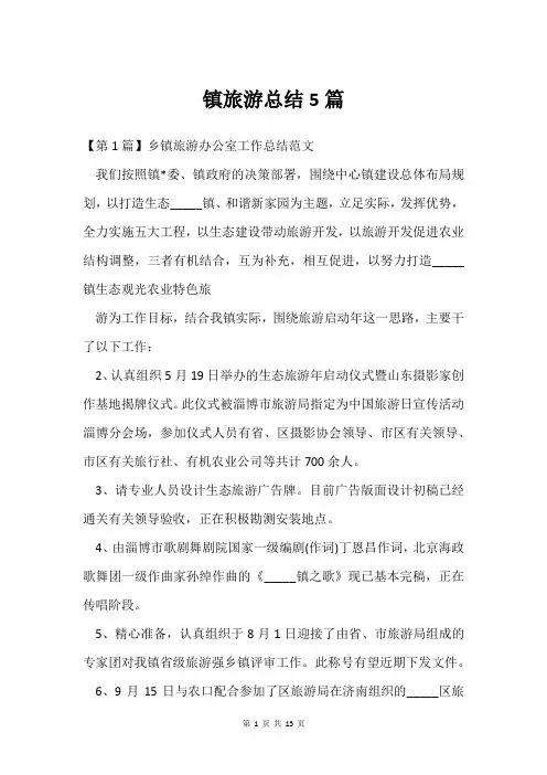 镇旅游总结5篇