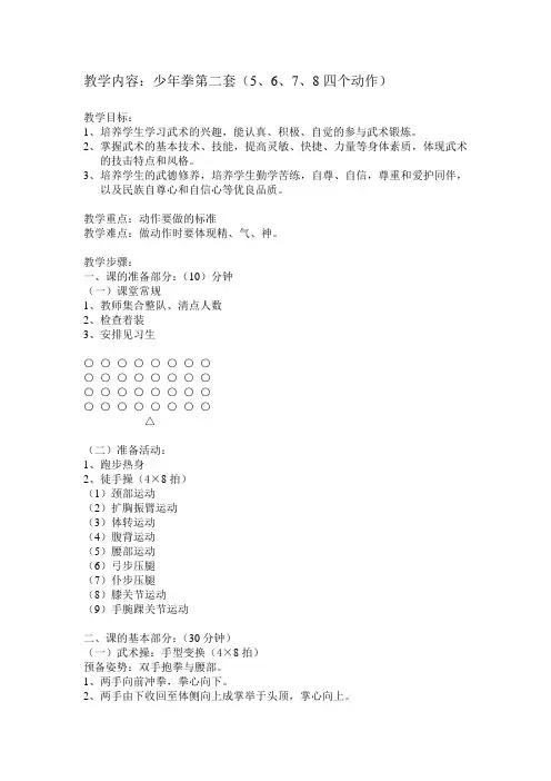 少年拳第二套5--8动作教学