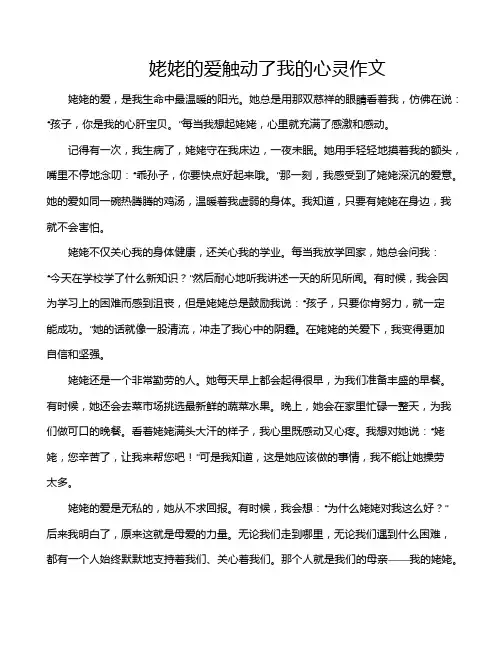 姥姥的爱触动了我的心灵作文