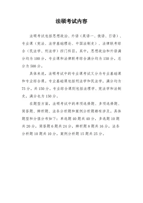 法硕考试内容