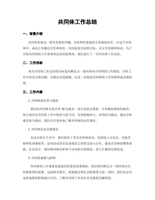 共同体工作总结