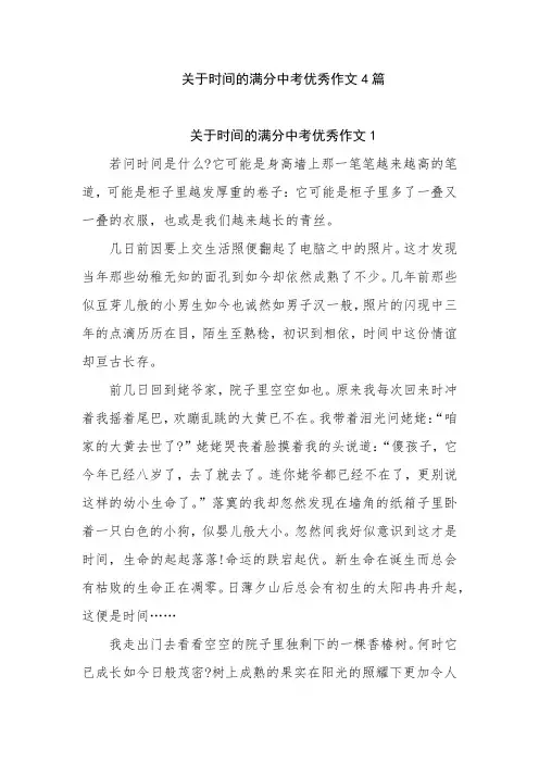 关于时间的满分中考优秀作文4篇6