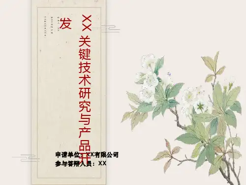 科技研发项目答辩PPT