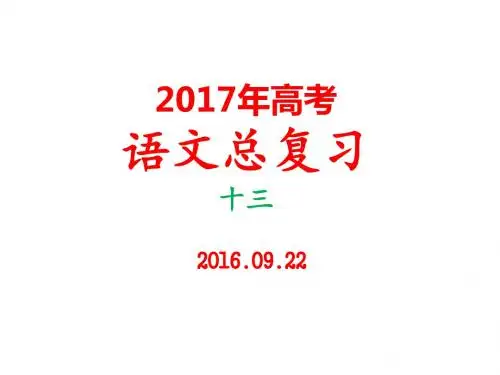 2017年高考语文总复习十三
