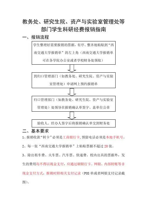 学生科研经费报销指引