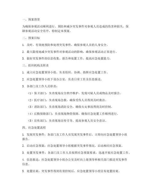 参观人员应急处置预案