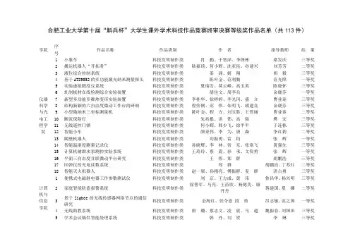 合肥工业大学第十届“斛兵杯”大学生课外学术科技作品竞赛终审决赛...