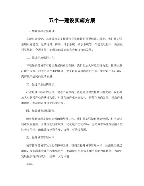 五个一建设实施方案