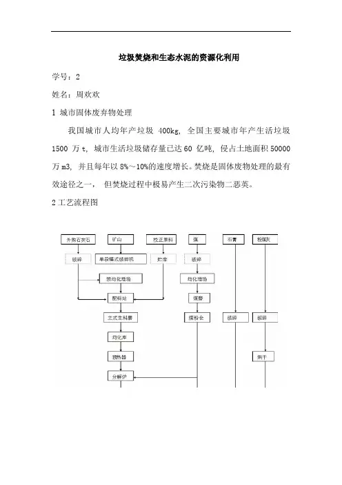 周欢欢-垃圾焚烧与生态水泥的资源化利用