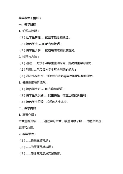 教学教案(模板)