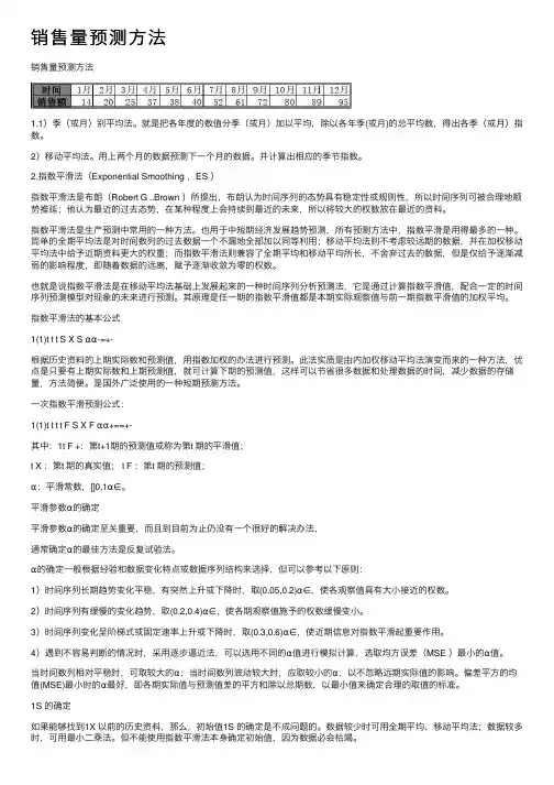 销售量预测方法