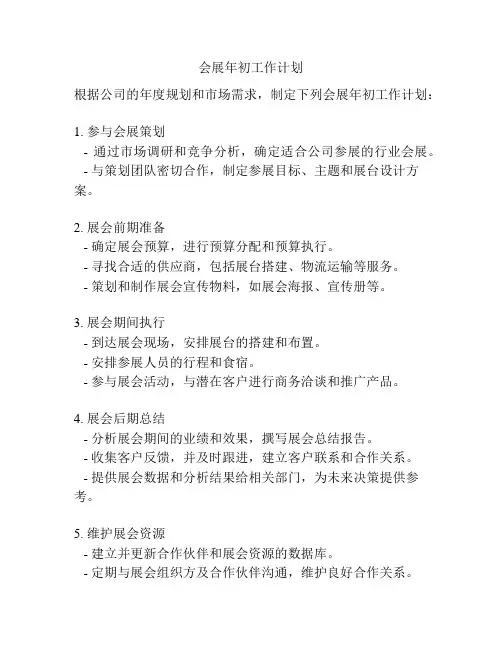 会展年初工作计划