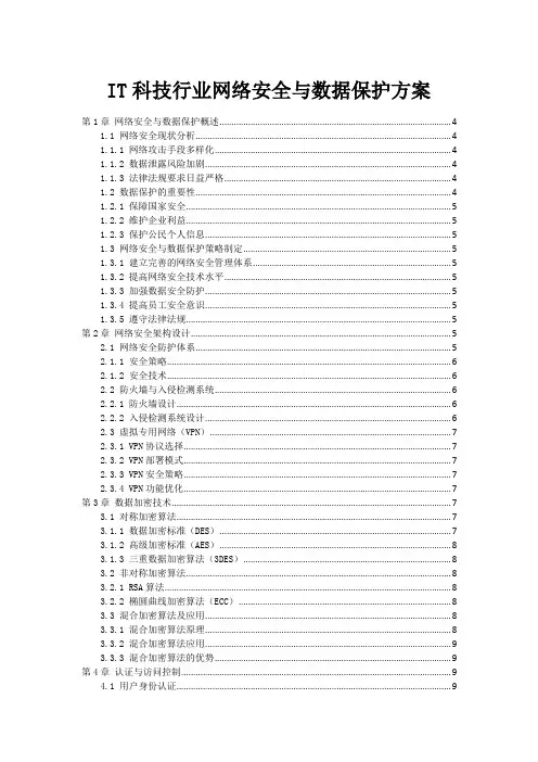 IT科技行业网络安全与数据保护方案