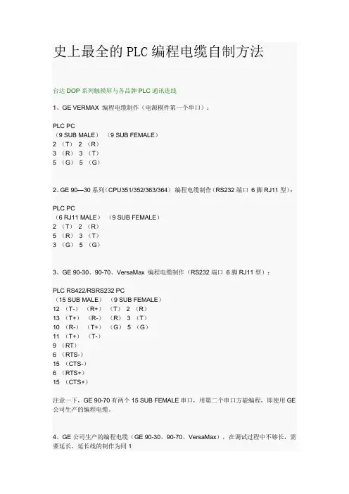 史上最全的PLC通讯电缆自制方法