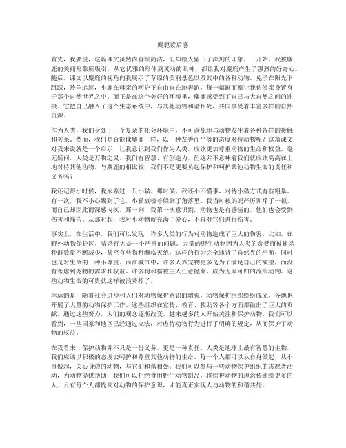 麋鹿读后感