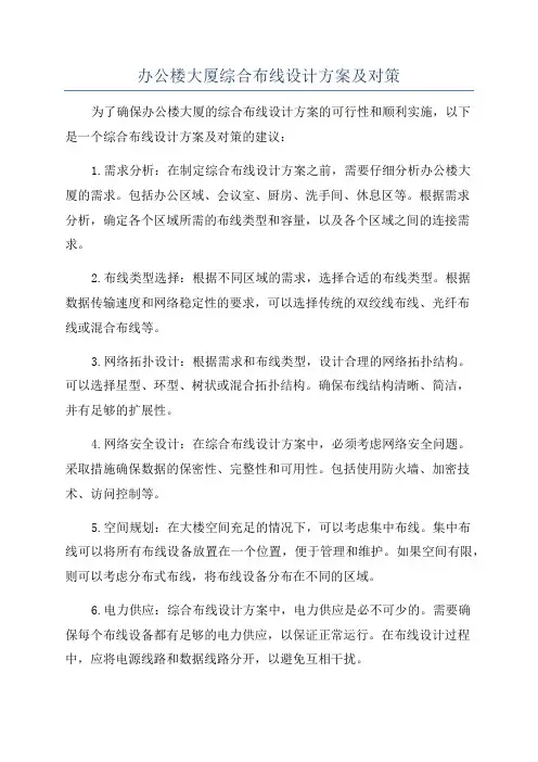办公楼大厦综合布线设计方案及对策