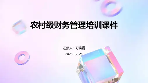 农村级财务管理培训课件ppt文档全文