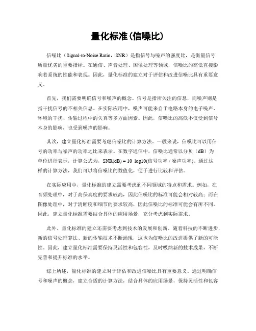 量化标准(信噪比)