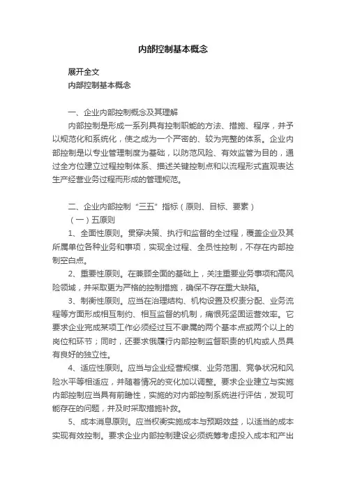 内部控制基本概念