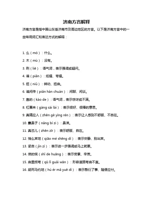 济南方言解释