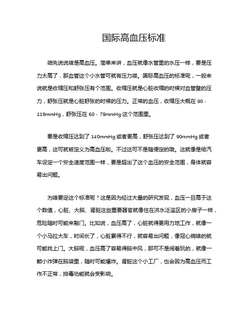 国际高血压标准