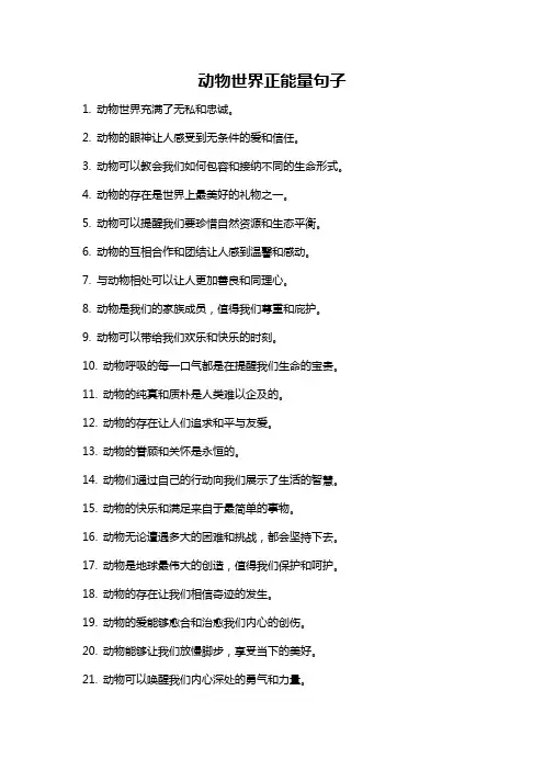 动物世界正能量句子
